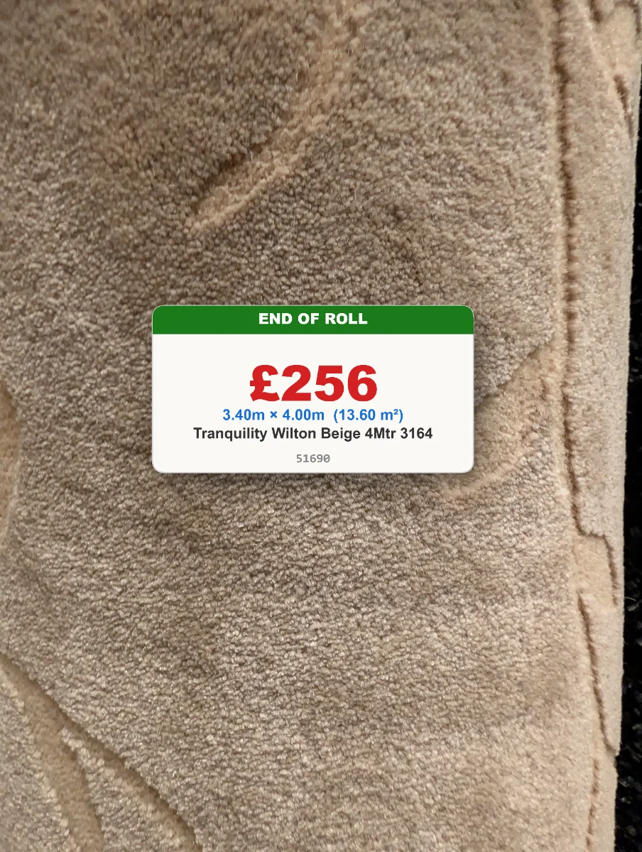 3.4 x 4 mtr Tranquility Wilton Beige
