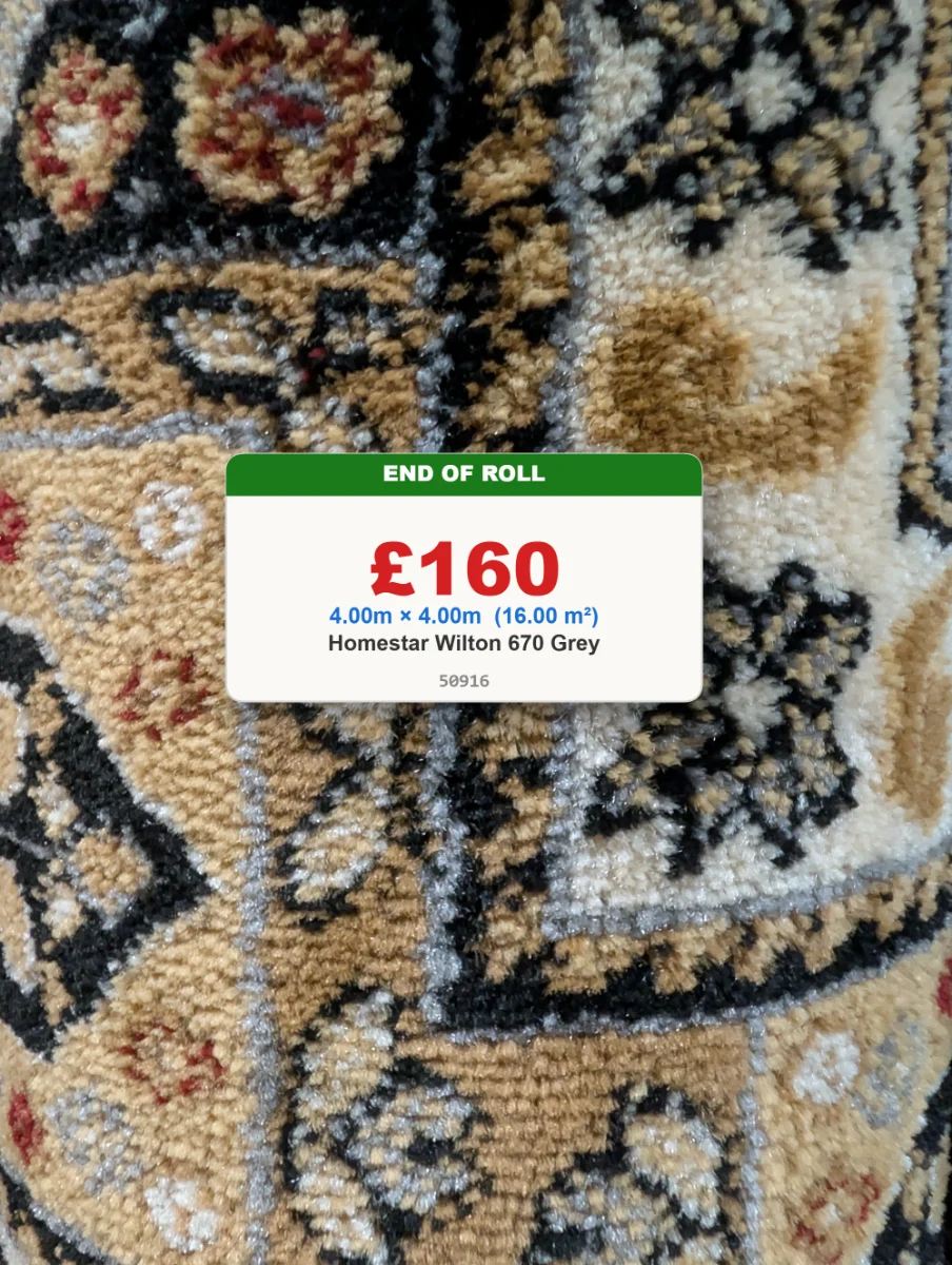4 x 4 mtr Homestar Wilton 670 Grey