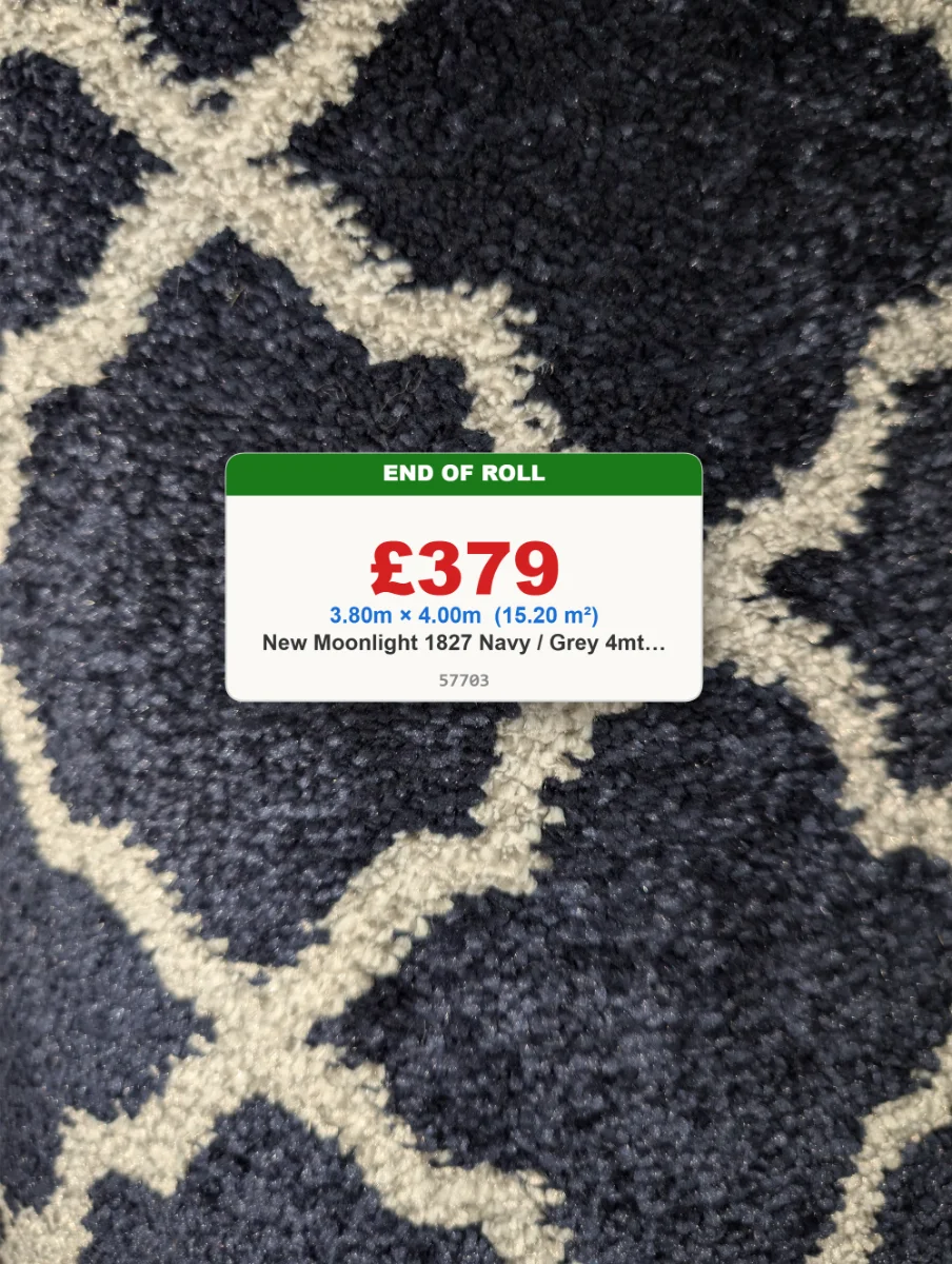3.8 x 4 mtr New Moonlight 1827 Navy / Grey