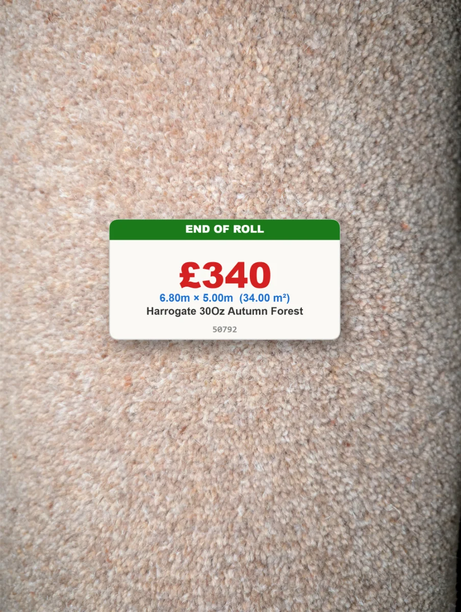 6.8 x 5 mtr Harrogate 30Oz Autumn Forest. 80/20 Wool Twist.