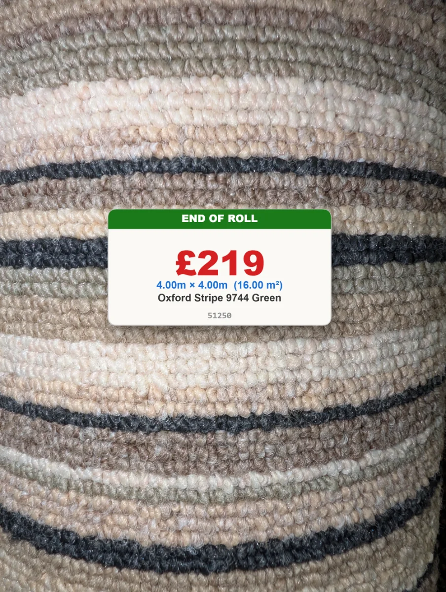 4 x 4 mtr Oxford Stripe 9744 Green