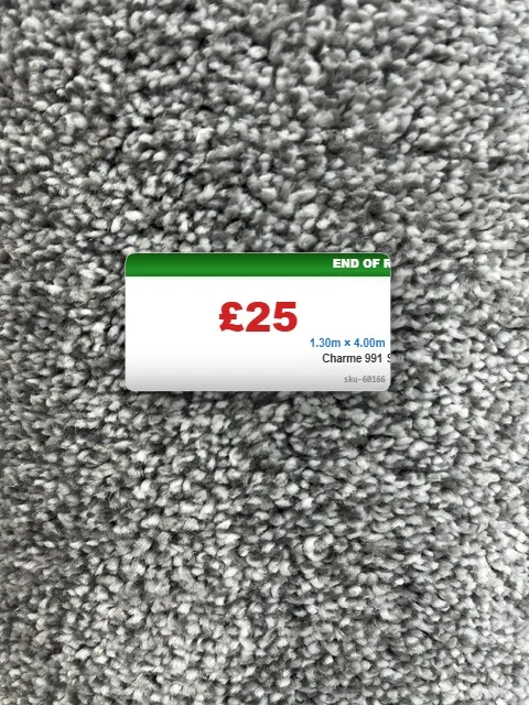 1.3 x 4 mtr Charme 991 Silver